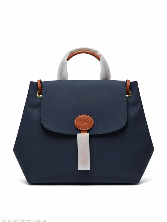 Dooney & Bourke Handbags - NWT Dooney & Bourke Navy Tote with Tan Leather Accents